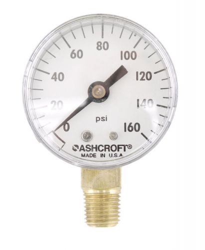 Ashcroft 2&#034;inch 0-160PSI 1/4&#034;NPT Brass Socket Lower Mount Pressure Gauge Gage