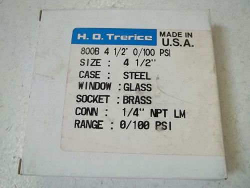 Trerice 8103589 800b 4 1/2&#034; 0/100psi gauge *new in a box* for sale