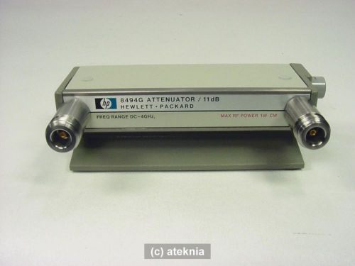 HP Agilent Model 8494G RF Microwave Step Attenuator  4 GHz &#034;N&#034; Connectors TESTED