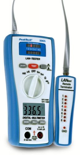 Peaktech P 3365, 2 in 1 LAN-Tester with DMM, Ethernet cable, 10-Base-T.