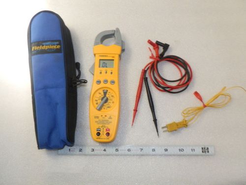 Manual ranging clamp meter dmm w/ temp probe and case, leads fieldpiece sc66 for sale
