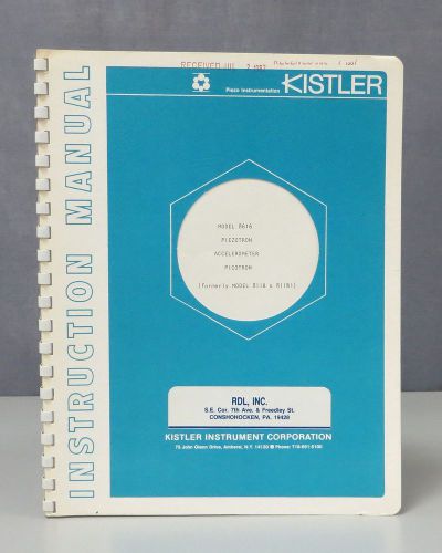 Kistler Model 8616 Piezotron Accelerometer Picotron Instruction Manual