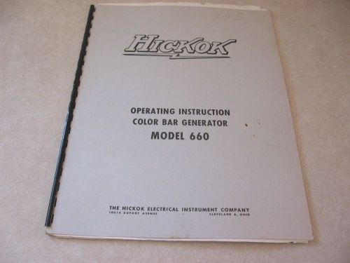 Vintage Hickok Color Bar Generator Model 660  Manual
