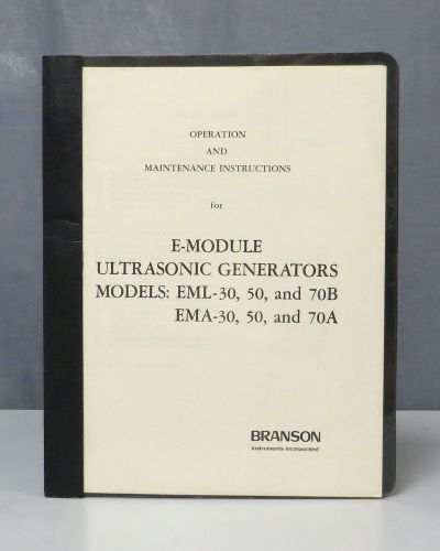 Branson E-Module EML-30/50/70B, EMA-30/50/70A Operation/Maintenance Instructions
