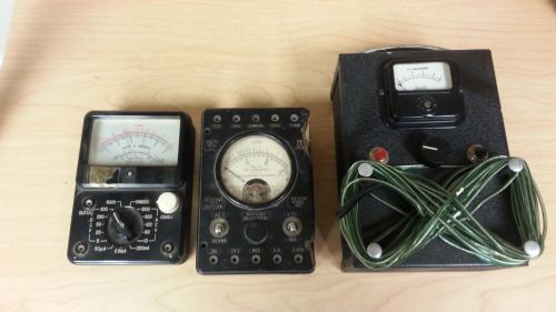 Lot of 3 Vintage Test Meters Weston 697 Shurite Ohm