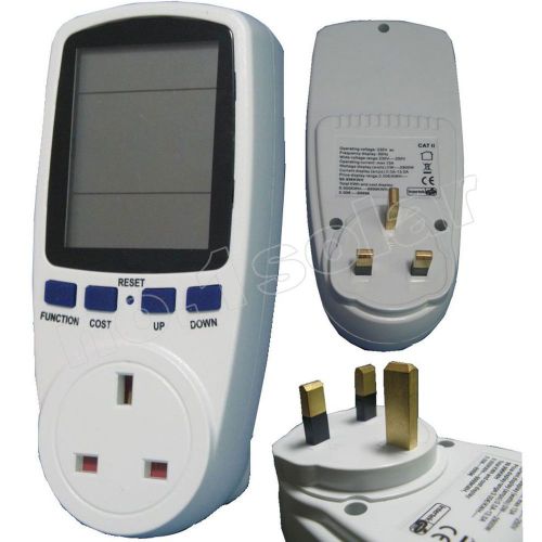UK style plug Energy meter Power Watt Voltage Volt Meter Monitor Analyzer