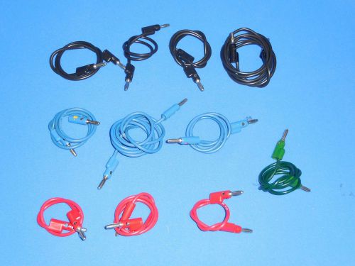 Pomona red black green stackable test banana jumper cable lot (11) b-48 b-8 b-18 for sale