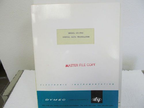 Dymec (H-P) DY-2743 Digital Data Translator Instruction &amp; Operating Manual