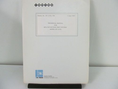 Emerson Electric ET-210L Multifunction Test System Technical Manual w/schematics