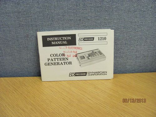 B+K MODEL 1210: Color Pattern Generator - Instruction Manual w/schematic # 17298