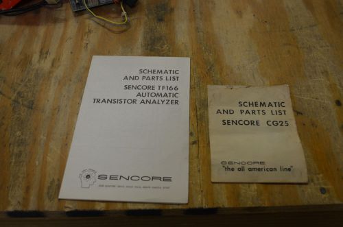 Sencore TF166 Automatic Transistor Analyzer CG25 Color Bar Generator Schematics