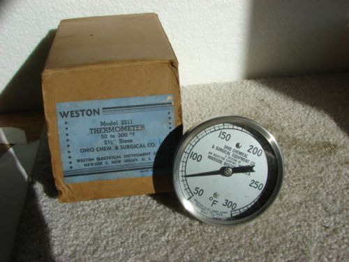 Vintage weston #2211 thermometer 50-300 degree f 2.5&#034; stem for sale