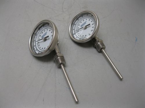 Lot (2) wika 0 to 250°f / -20 to 120°c thermometer 1/2&#034; npt 4&#034; stem h13 (1717) for sale