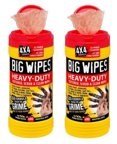 2 X BIG WIPES Heavy Duty Textured Scrubbing Wipes