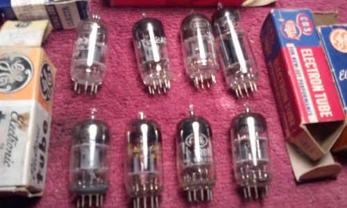 8 vacuum tubes lot  Tung-Sol, CBS, GE, RCA, Raytheon,12at7, 6201, 12az7a, 12bz7