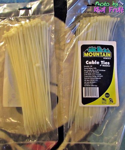 Bag of 100 Mountain 8&#034; Miniature Cable Ties [Nylon] MTN87818 - Tensile 18 lb