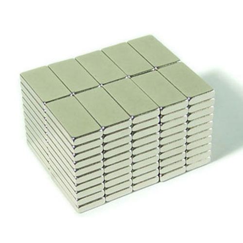 100pcs 25/32&#034; x 3/8&#034; x 1/8&#034; Blocks 20x10x3mm Neodymium Magnets Fridge Craft N35
