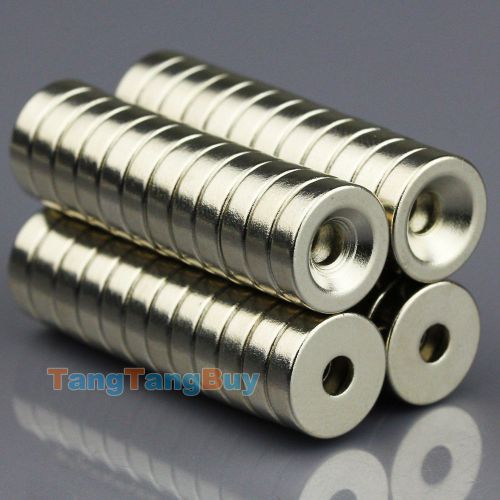 50pcs n50 round magnets 10mm x 3mm ring hole:3mm rare earth neodymium magnets for sale