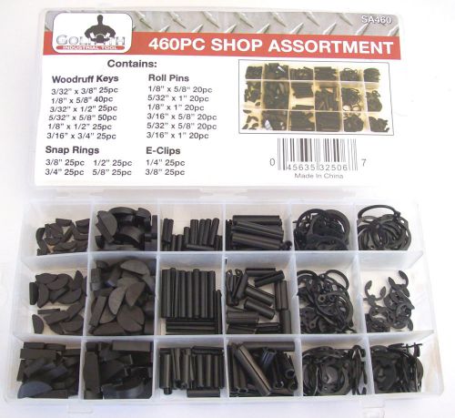 460pc goliath industrial shop assortment woodruff key snap ring roll pin e-clip for sale