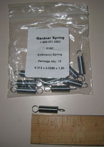 Qty (1) Extension Spring .312 OD .0286 Wire 1.5 Overall, Zinc Plated HCHD E16C
