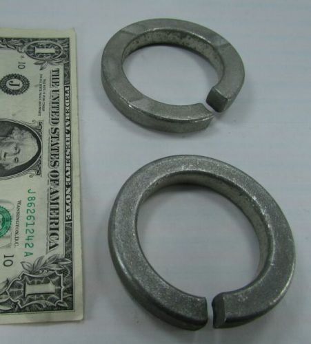 Lot of 8 huge 2&#034; hot galvanized lock washers, lockwashers zinc dipped steel new for sale
