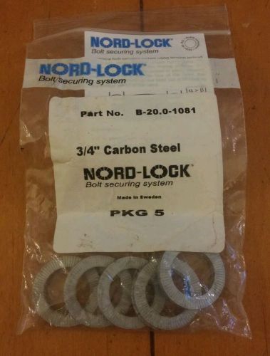 NORD-LOCK NL3/4 3/4&#034; CARBON STEEL WEDGE LOCK WASHERS - 10 PKG OF 5 PRS 50 TOTAL