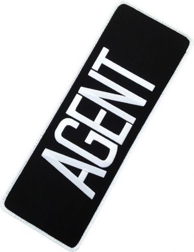 Agent Embroidered Patch - Large White Velcro 11&#034; x 4&#034;