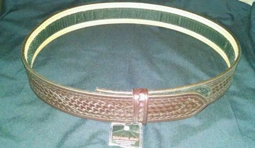 Safariland buckleless duty belt 2 1/4&#034; size 38&#034; brown basket weave velcro lined for sale