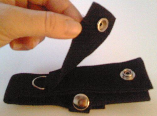 Quick release pepper spray black web fits on belt snaps security guard holder for sale