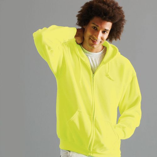 Hi-viz lime/green hoodie with zipper front-3xl for sale