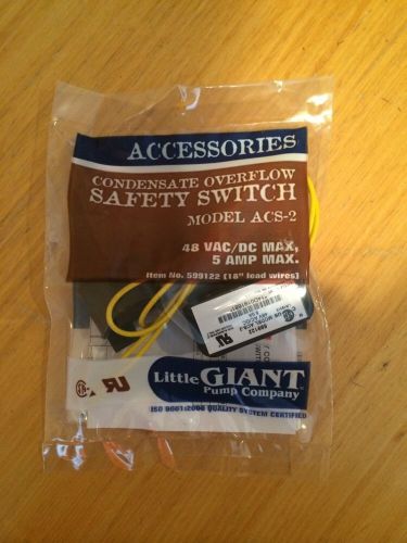 Little giant auxiliary condensate overflow safety switch 48vac/dc 5a 18&#034; lead ac for sale