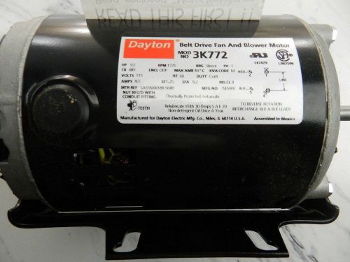 Dayton 3K772 Motor 1/2 HP 60hz Belt Drive Fan Blower Motor Split Phase