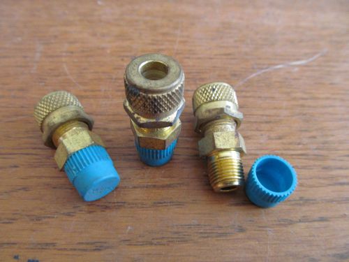 Lot of 3 swagelok poly tube fittings male connector 1/4 x 1/8 mpt brass (rw-87) for sale