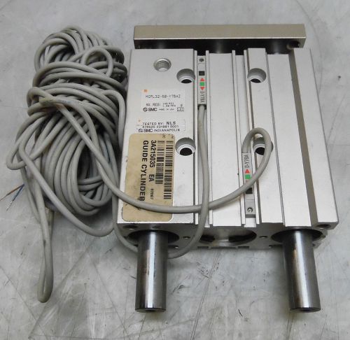 New smc pneumatic guided cylinder, mgpl32-60-y7baz, w/ 2 - d-y7ba sensors, nnb for sale