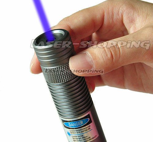 New 1W Military 405nm High-Power Blue Beam Laser Pointer Pen+Battery+Charger+BOX