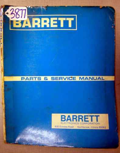 Barrett Parts and Service Manual Model PXG Pallet Truck (Inv.3877)