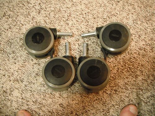 CASTER WHEEL HOSPITAL BED SET OF 4 - GOOD CONDITION - 2 WITH BRAKE 2 WITHOUT