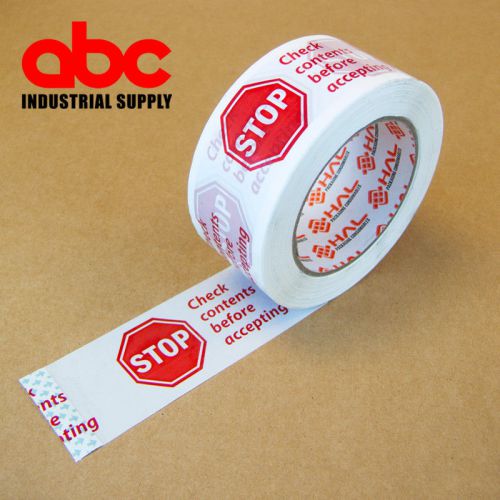 1 roll 2&#034; stop printed shipping packing tape 330 feet 110 yards for sale