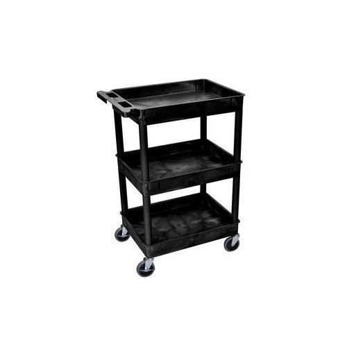 Tub Cart Utility Storage Shelf Wheels Portable Office Furnishings Black Supplies