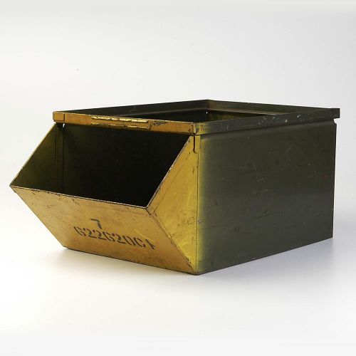 Vtg 40s parts bin steel drawer box cabinet industrial office shop organizer for sale