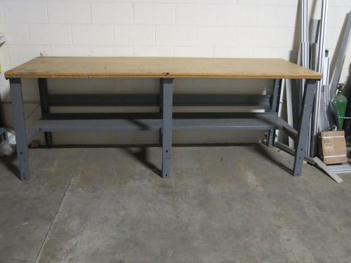 Lot of 3 60&#034; x 30&#034; maple butcher block square edge work bench adjustable height for sale