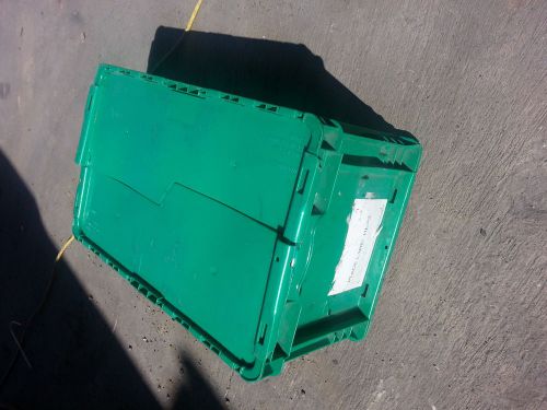Used plastic storage tote organize handheld straight wall heavy duty industrial