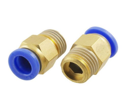 2 pcs 8mm pneumatic tubing push to 1/4&#034; thread quick fittings for sale