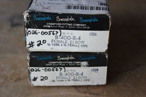 B-400-8-4 swagelok fitting elbow female 1/4 x 1/4inch new in box! for sale