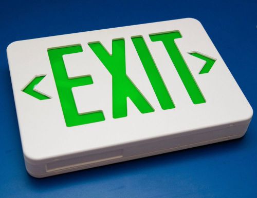 Led exit sign with battery backup green for sale