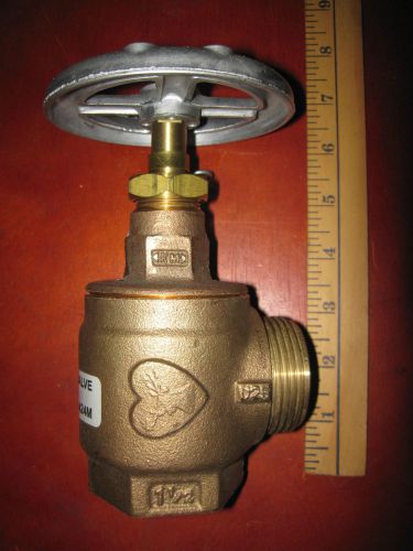 New brass elkhart elk hart angle fire hose valve 1 1/2&#034;  psi 300 ul listed 424m for sale