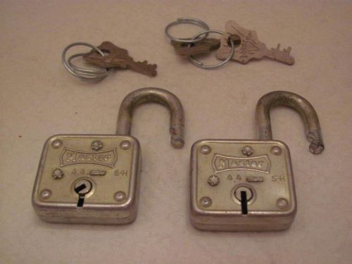 Vintage - Pair of MASTER Little Giant PADLOCKS #44 - Keyed Alike w/3 Master Keys