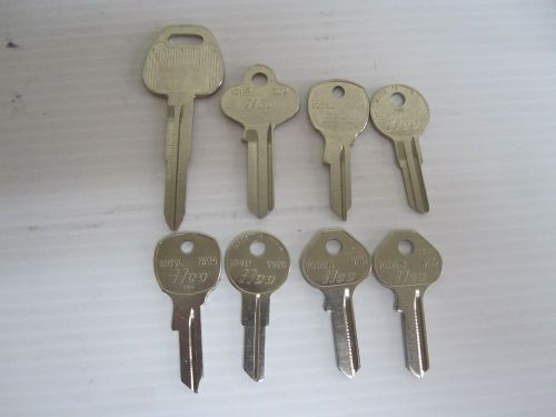 Lot of 8 ILCO Uncut Keys X196 , 1011P, 1096L, 1098DB, 1096L, 1041T CG15, 1092N