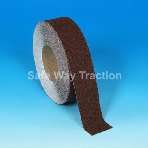 2&#034; x 60&#039; roll dark brown abrasive non skid anti slip safety tape grit grip step for sale