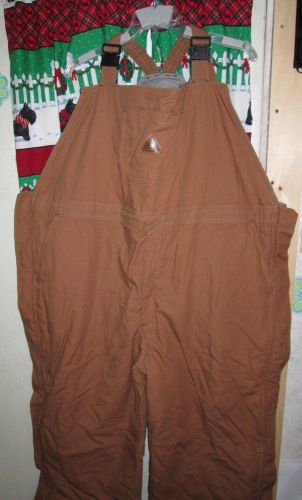 Pre Owned BULWARK  FR Brown FLAME RESISTANT INSULATED Bib Overalls Mens 3 XL